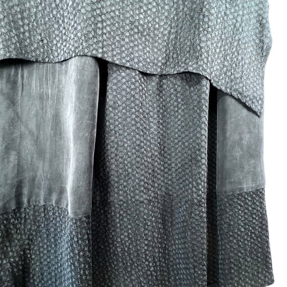 Vtg Wild Rose Midi Maxi Skirt Set 2 piece Womens 14 Gray Boho Rayon Textured USA - Picture 7 of 16